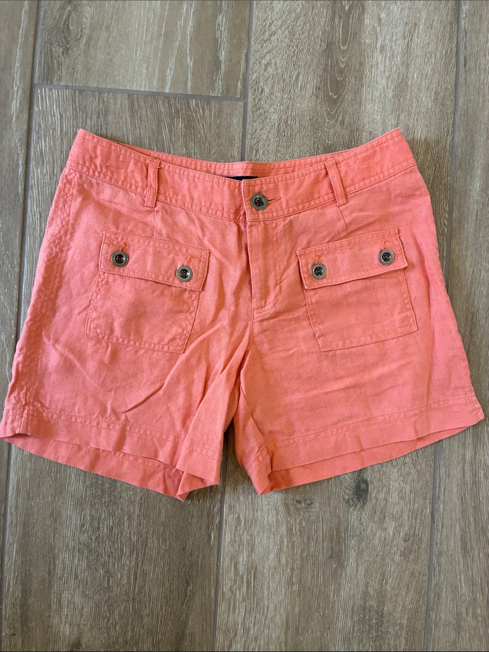INC International Concepts Coral Button-Pocket Linen-Blend Shorts
